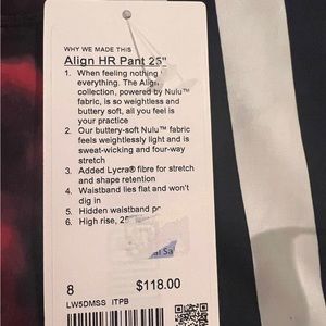 lululemon red tye dye leggings